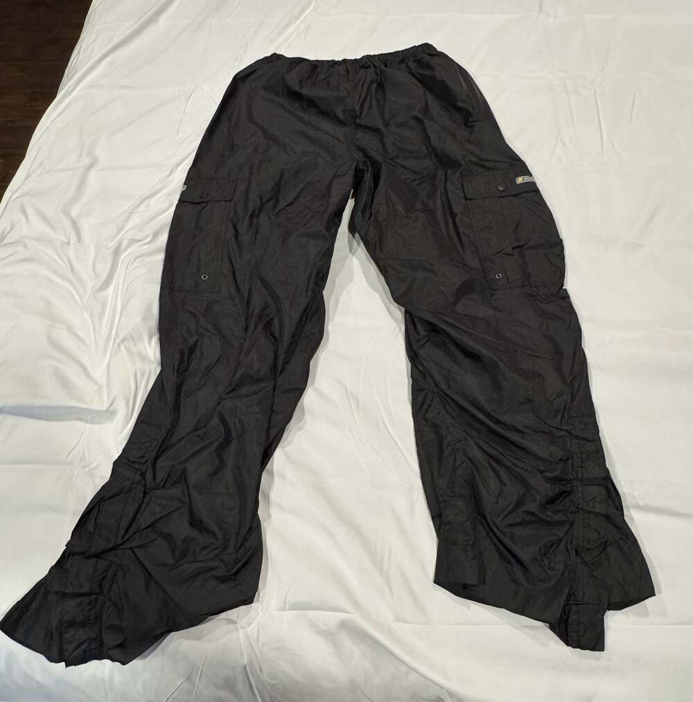 Vintage Stearns Dry Wear Waterproof Nylon Ripstop Cargo Pants Black